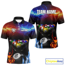 Load image into Gallery viewer, Orange And Blue Custom Lightning Men&#39;s Billiard Shirts – Billiard Pool Team Jerseys Polo &amp; 1/4 Zip TDM4014