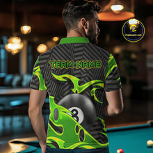 Load image into Gallery viewer, Personalized Black And Green 8 Ball Billiards Pool Shirts For Men Custom Billiard Team Jerseys TDM4200