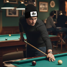 Load image into Gallery viewer, Personalized Multicolor Billiard Knit Beanie Hat With Rectangle Patch Custom Billiard Knit Cap TDM5016