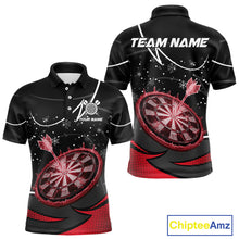 Load image into Gallery viewer, Red Dartboard Frozen Ice Darts Shirt For Men Custom Darts Jersey Team Polo &amp; Quarter Zip TDM5227