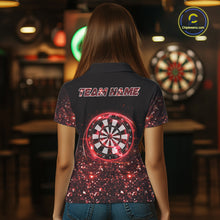 Load image into Gallery viewer, Black And Red Custom Light Darts Polo &amp; Quarter Zip For Women, Darts Jersey Team Outfit TDM5945