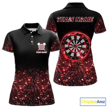 Load image into Gallery viewer, Black And Red Custom Light Darts Polo &amp; Quarter Zip For Women, Darts Jersey Team Outfit TDM5945