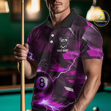Load image into Gallery viewer, Purple 8 Ball Pool Thunder Lightning Billiard Shirt For Men Custom Billiard League Team Jerseys TDM4374