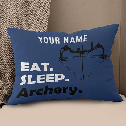Funny Eat Sleep Archery Custom Navy Blue Pillow, Best Decorative Pillows TDM0753