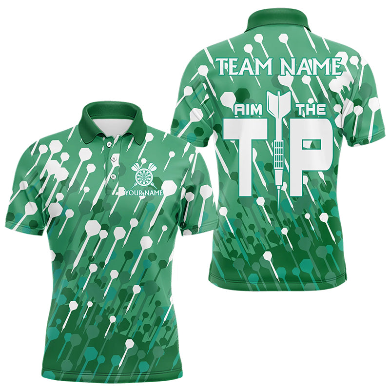 Aim The Tip Arrow Pattern Custom Dart Shirts For Men, Funny Dart Team Shirts Dart Jerseys | Green TDM3248