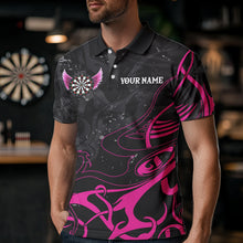 Load image into Gallery viewer, Personalized Pink Black Darts Arrow Wings Dart Shirts For Men Custom Dart Jerseys Team Outfit TDM3596