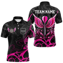Load image into Gallery viewer, Personalized Pink Black Darts Arrow Wings Dart Shirts For Men Custom Dart Jerseys Team Outfit TDM3596