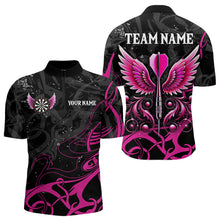 Load image into Gallery viewer, Personalized Pink Black Darts Arrow Wings Dart Shirts For Men Custom Dart Jerseys Team Outfit TDM3596