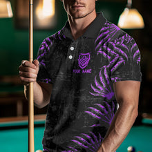 Load image into Gallery viewer, Funny Skull Claw Pattern Custom Men Billiard Shirts, Grunge Purple Black Team Billiard Jerseys TDM3751