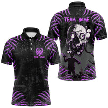 Load image into Gallery viewer, Funny Skull Claw Pattern Custom Men Billiard Shirts, Grunge Purple Black Team Billiard Jerseys TDM3751