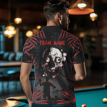 Load image into Gallery viewer, Funny Skull Claw Pattern Custom Men Billiard Shirts, Grunge Red Black Team Billiard Jerseys TDM3752