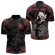 Load image into Gallery viewer, Funny Skull Claw Pattern Custom Men Billiard Shirts, Grunge Red Black Team Billiard Jerseys TDM3752