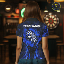 Load image into Gallery viewer, Blue Dartboard Lightning Darts Shirt For Women Custom Flame Darts Team Jersey Polo &amp; 1/4 Zip TDM6113