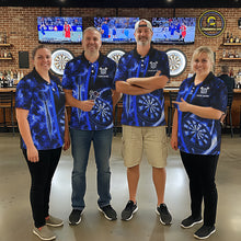 Load image into Gallery viewer, Blue Dartboard Lightning Darts Shirt For Women Custom Flame Darts Team Jersey Polo &amp; 1/4 Zip TDM6113