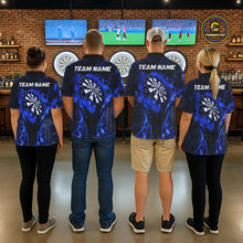 Load image into Gallery viewer, Blue Dartboard Lightning Darts Shirt For Women Custom Flame Darts Team Jersey Polo &amp; 1/4 Zip TDM6113