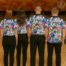 Load image into Gallery viewer, Funny Rooster Colorful Graffiti Style Custom Bowling Shirt For Women, Bowling Jersey Polo &amp; 1/4 Zip TDM6120