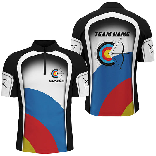 Personalized Colorful Target Archery Shirts For Men, Archery Tournament Jerseys For Team Archers TDM2057