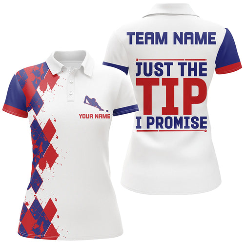 Funny Billiard Shirts For Women Just The Tip I Promise Custom Name Billiard Polo Shirts Design TDM0141