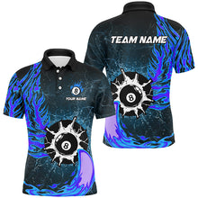 Load image into Gallery viewer, Personalized Multi-Color Funny 8 Ball Pool Fire Billiard Shirts For Pool Player, Billiard Jerseys TDM1636