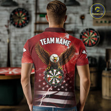 Load image into Gallery viewer, Red Lightning American Flag Eagle Dart Shirt With Pocket Option For Men TDM6553