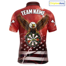 Load image into Gallery viewer, Red Lightning American Flag Eagle Dart Shirt With Pocket Option For Men TDM6553