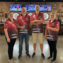 Load image into Gallery viewer, Red Lightning American Flag Eagle Dart Shirt With Pocket Option For Men TDM6553
