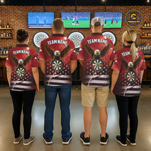 Load image into Gallery viewer, Red Lightning American Flag Eagle Dart Shirt With Pocket Option For Men TDM6553