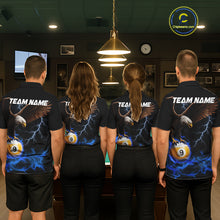 Load image into Gallery viewer, Blue Flaming Eagle 8 Ball &amp; 9 Ball Billiard Shirts For Women Custom Pool Team Jersey Polo &amp; 1/4 Zip TDM6561