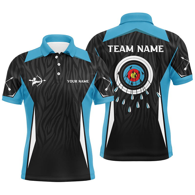Personalized Blue Archery Jerseys Men Polo Shirts Custom 3D All Over Printed Archery Target Shirts TDM0607