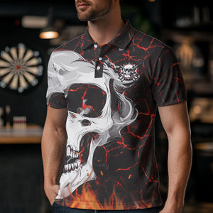 Personalized Red Glowing Fire Crack Skull Dart Shirts Custom Scary Dart Shirts For Men Dart Jersey TDM3267