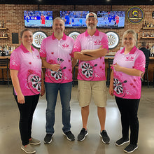 Load image into Gallery viewer, Personalized Pink Roses Darts Jersey For Women Custom Valentine Darts Shirts, Best Darts Gifts TDM5767