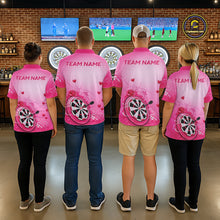 Load image into Gallery viewer, Personalized Pink Roses Darts Jersey For Women Custom Valentine Darts Shirts, Best Darts Gifts TDM5767
