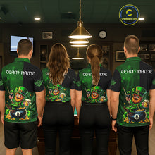 Load image into Gallery viewer, Custom St Patrick Day Leprechaun 8 Ball Billiard Shirt For Women, Shamrock Luckiest Pool Team Jersey TDM5768