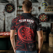 Load image into Gallery viewer, Personalized Wolf Dart Shirts For Men Custom Lights Dartboard Darts Team Jerseys |Red TDM4038