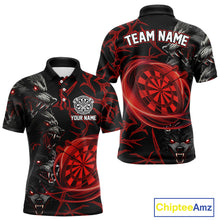 Load image into Gallery viewer, Personalized Wolf Dart Shirts For Men Custom Lights Dartboard Darts Team Jerseys |Red TDM4038