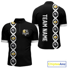Load image into Gallery viewer, DNA Billiard 8 Ball &amp; 9 Ball Shirts For Men Custom Funny Pool Jerseys Team Polo &amp; 1/4 Zip |White TDM4392