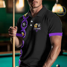 Load image into Gallery viewer, DNA Billiard 8 Ball &amp; 9 Ball Shirts For Men Custom Funny Pool Jerseys Team Polo &amp; 1/4 Zip |Purple TDM4393