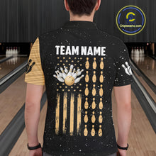Load image into Gallery viewer, Custom Grunge American Flag Bowling Shirt For Men, Patriotic Bowling Team Jersey Polo &amp; 1/4 Zip TDM4631