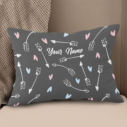 Personalized Archery Arrows And Hearts Throw Pillow Best Valentine Gifts TDM0784