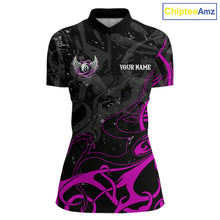 Load image into Gallery viewer, Black And Purple 8 Ball Wings Billiard Shirt For Women Custom Tribal Pool Jersey Team Polo &amp; 1/4 Zip TDM5774
