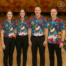 Load image into Gallery viewer, Funny Eagle Colorful Graffiti Bowling Shirt For Women Custom Bowling Team Jersey Polo &amp; 1/4 Zpip TDM5784