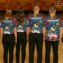 Load image into Gallery viewer, Funny Eagle Colorful Graffiti Bowling Shirt For Women Custom Bowling Team Jersey Polo &amp; 1/4 Zpip TDM5784