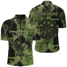 Load image into Gallery viewer, Custom Grunge Green Camo Darts Arrow Shirts For Men, Retro Darts Jerseys, Father's Day Darts Gifts TDM1660