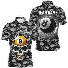 Load image into Gallery viewer, Personalized Billiard Jerseys 8 Ball &amp; 9 Ball Custom Funny Skull Pattern Billiard Shirts For Men TDM1871