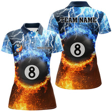 Load image into Gallery viewer, Fire And Water 8 Ball Pool Thunder Lightning Custom Women Billiard Shirts, Funny Billiard Jerseys TDM2072