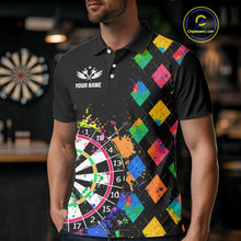 Load image into Gallery viewer, Custom Colorful Grunge Argyle Darts Shirt For Men Custom Darts Team Jersey, Funny Darts Gifts TDM4402