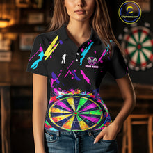 Load image into Gallery viewer, Funny Colorful Splash Dartboard Graffiti Style Darts Shirt For Women Custom Darts Team Jersey Outfit TDM5053