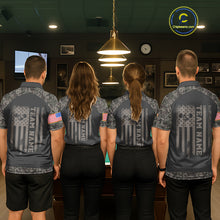 Load image into Gallery viewer, Personalized Retro Camo US Flag Billiard Shirt For Women Custom Pool Team Jersey Polo &amp; 1/4 Zip TDM5793