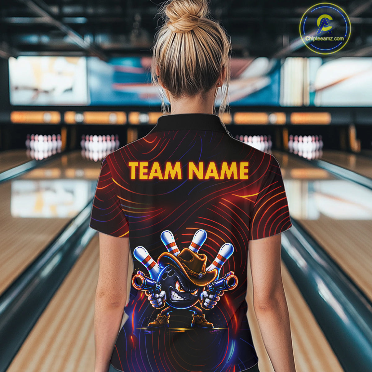 Funny Neon Bowling Jersey For Women Custom Bowling Shirt Polo & Quarter Zip, Bowling Team Outfit TDM6149