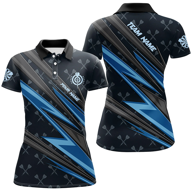 Personalized Blue Darts Jerseys Polo Shirts For Women Custom Name Team League Darts Shirts TDM1504